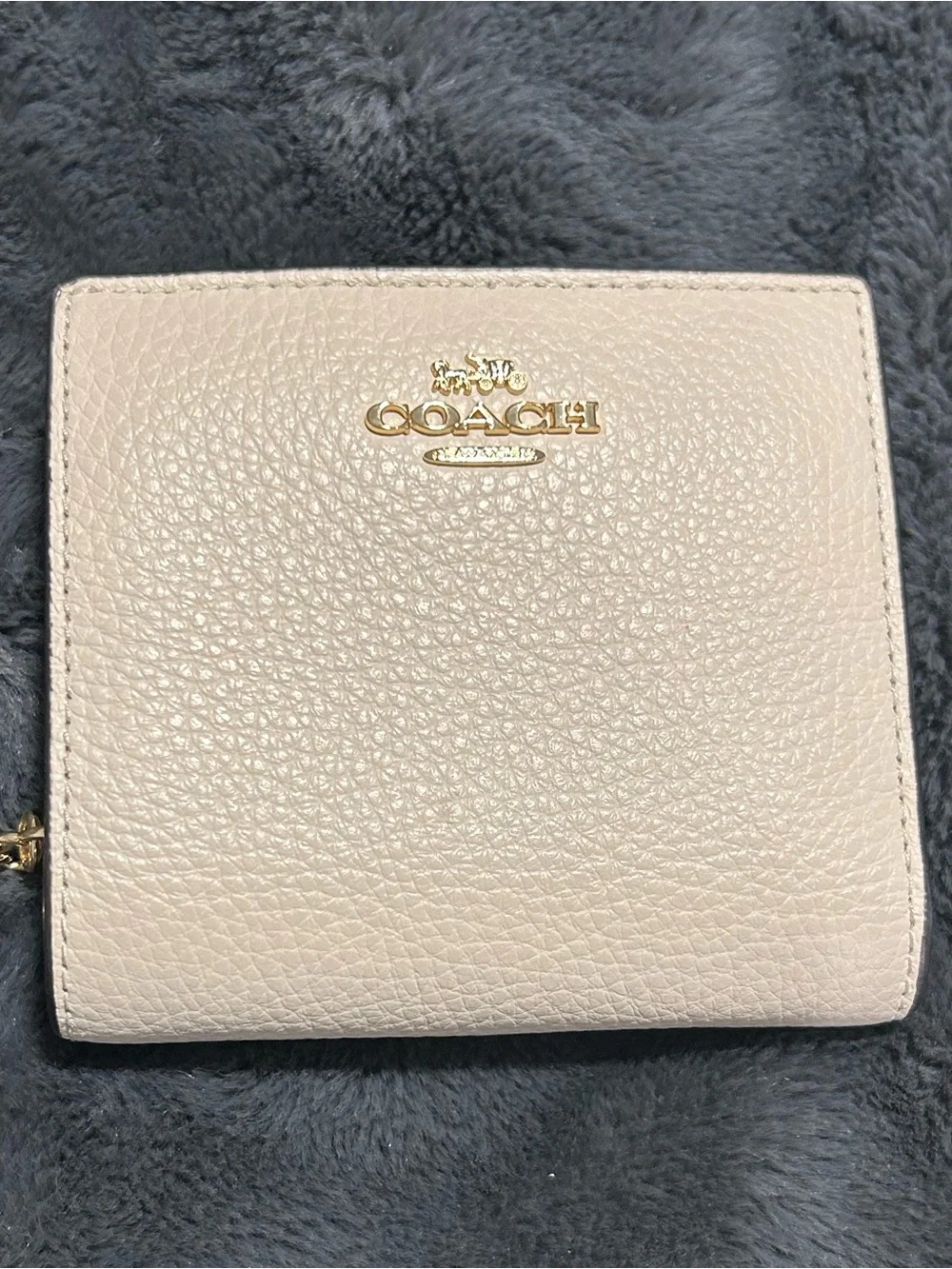 COACH Snap Wallet in Chalk/Gold